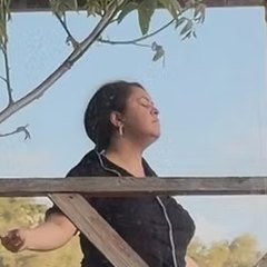 Reema Albahri on a wooden terrace