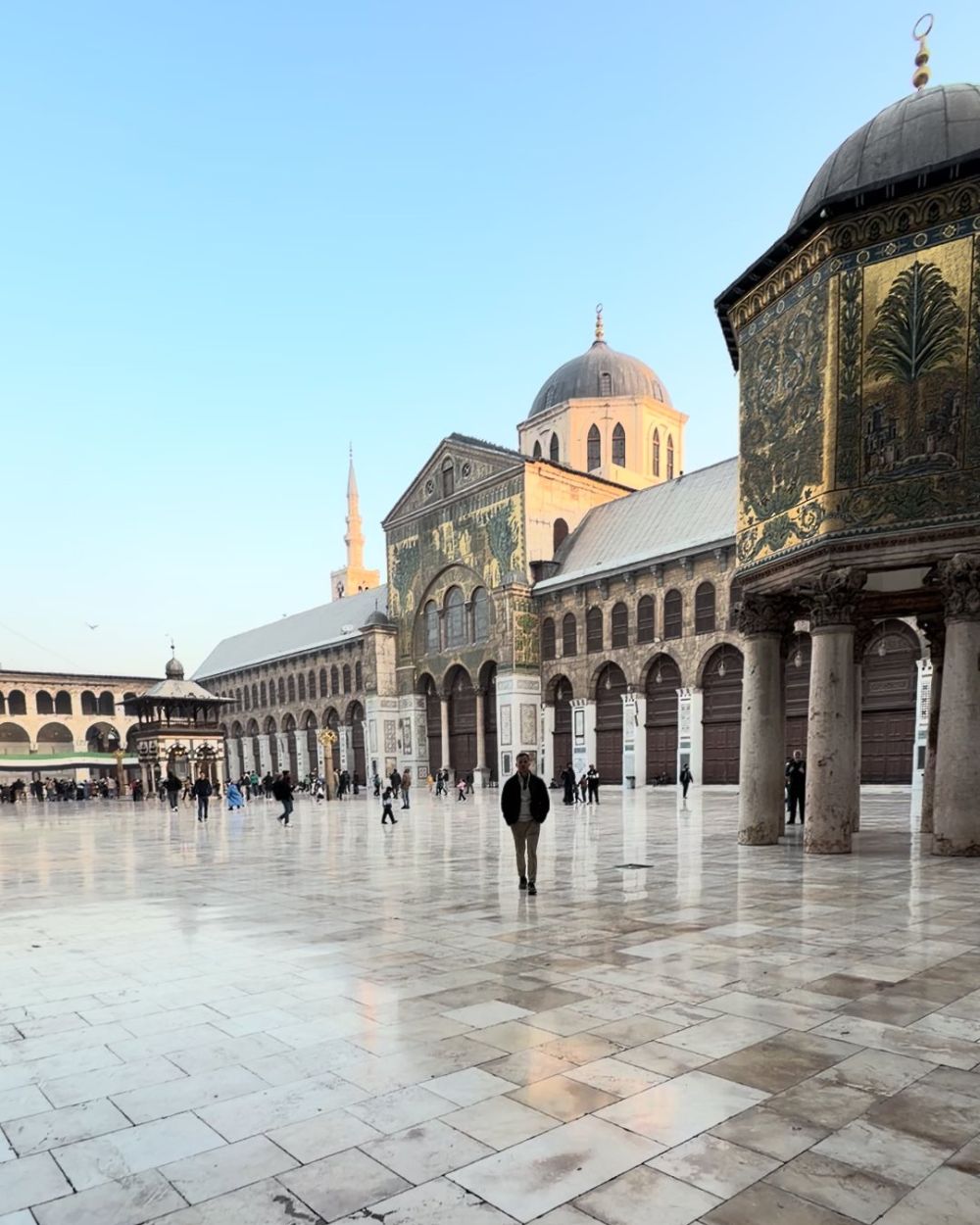 The courtyard of the Umayyad Mosque in Damascus